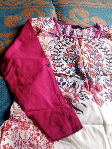 Good Condition Floral Design Kurta For Daily Wear