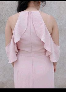 Pink Cold Shoulder Maxi Dress