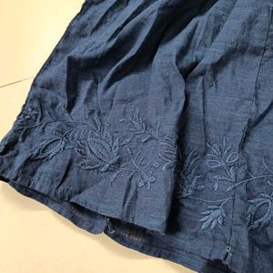 Blue Embroidered Top