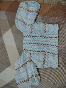 Blue Zig-Zag Crop Top