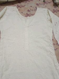 Off White Chikankari Kurta