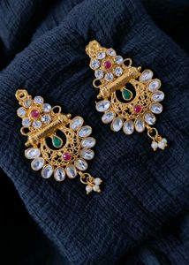 Elegant Gold Tone Earrings (heavy ethnic look)
