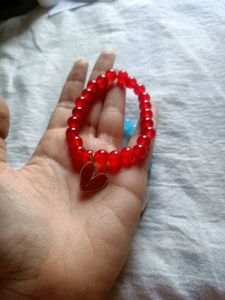 4-Beaded Heart Charm Bracelets