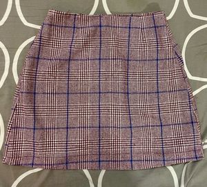 A Line Checkered Skirt