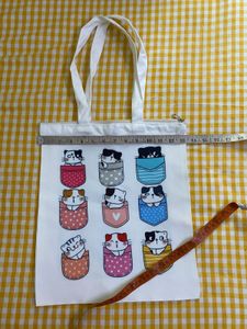 Cute Cat Print Tote Bag Length 15/1/2 Breadth 13