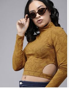 Stylish Mustard Crop Top