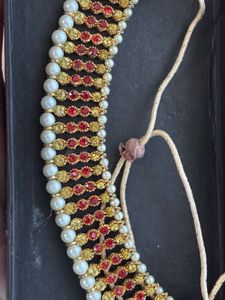 Pearl &amp; Ruby Beaded Choker