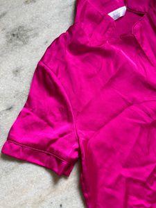 Hot Pink Silk Pajama Set