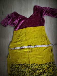 Velvet Sequence Handwork Kurti