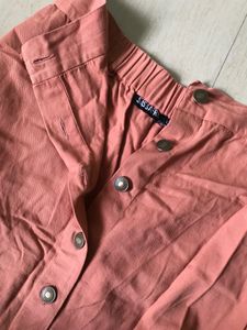 Vintage Button-Front Midi Skirt