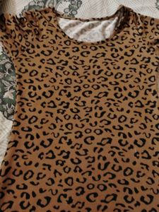 Leopard Print Long Sleeve Dress