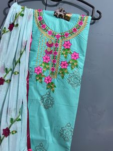 Thread Work Embroidery Suit With Beautiful Duppta