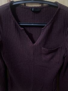 Burgundy Long Sleeve Top