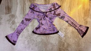 Butterfly Print Long Sleeve Top- SIZE-S to L