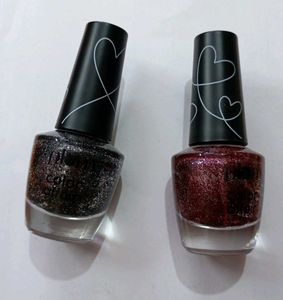 plum glitter nail paint black blaze and cherry
