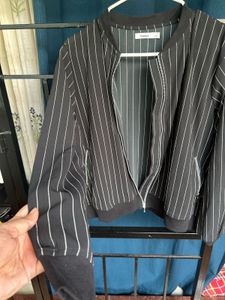 Black Striped Lightweight Jacket