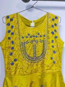 Yellow Embroidered Dress