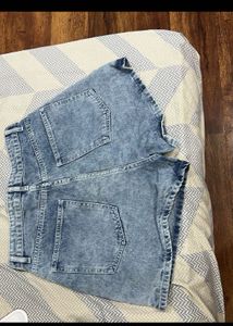 Acid Wash Denim Shorts