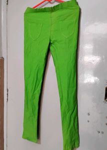 Green Slim Fit Pants