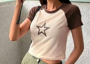 Women's Crop top Star Graphic and Cap Printed