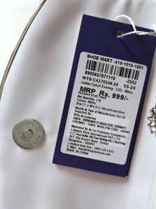 Code by Lifestyle White Shimmer Clutch