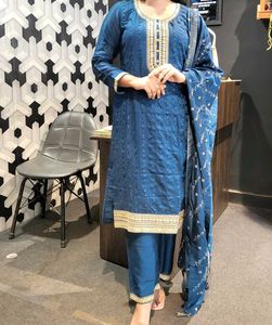Teal Embellished Salwar Kameez
