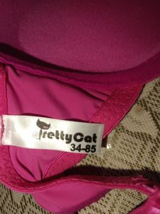 Pink Padded Push-up Bra with open front.