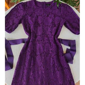 Elegant Purple Lace Dress