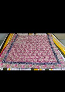 Pink And Cream Sari With Blouse