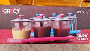 3Pc Dining Stand For Chutneys /Dry Fruits /Mukhwas
