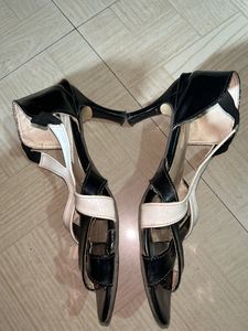 Black And White Cris Cross  Pencil Heels