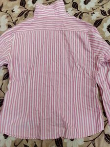 Oversized Pink White Stripes Shirt