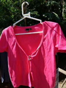 Cute Pink Button-Up Top