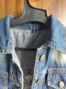 Denim Vest with Floral Embroidery