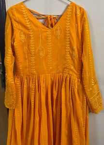 Bright Mustard Anarkali Suit