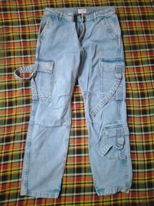 Light Wash Cargo Jeans