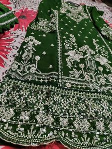 Green Festive Suit , Work Chunni Designer Bottom