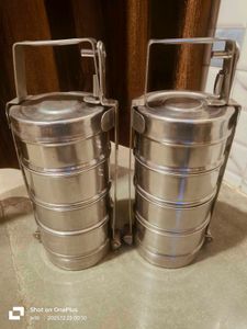 Steel Tiffin Lunch Box Set Of 2