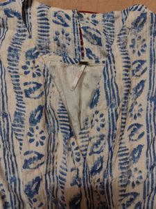Blue &amp; White Print Romper