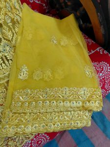 Elegant Embroidered Ethnic Fabric UNSTICH  NO USED