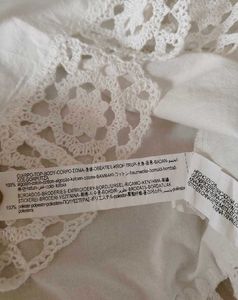 Zara Crochet Trim Button down Shirt