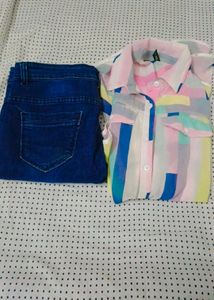 Denim Jeans & Striped Shirt Customized Combo