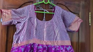 Purple Floral Print Anarkali Dress