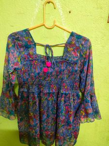 Multicolor Tunic With Back Tie Up