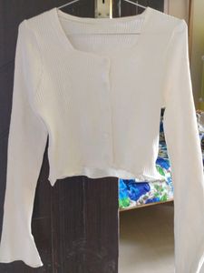 Korean Long Sleeve Crop Top