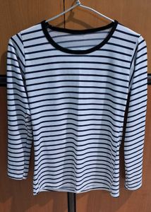 Classic Navy &amp; White Striped Long Sleeve Top