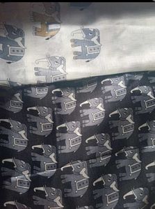 Elegant Elephant Print Saree