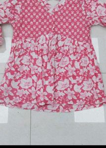 Floral Print short kurta