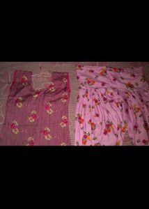 Floral Print Salwar Kameez With Cotton Kurti