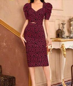 Chic Maroon Print Dress